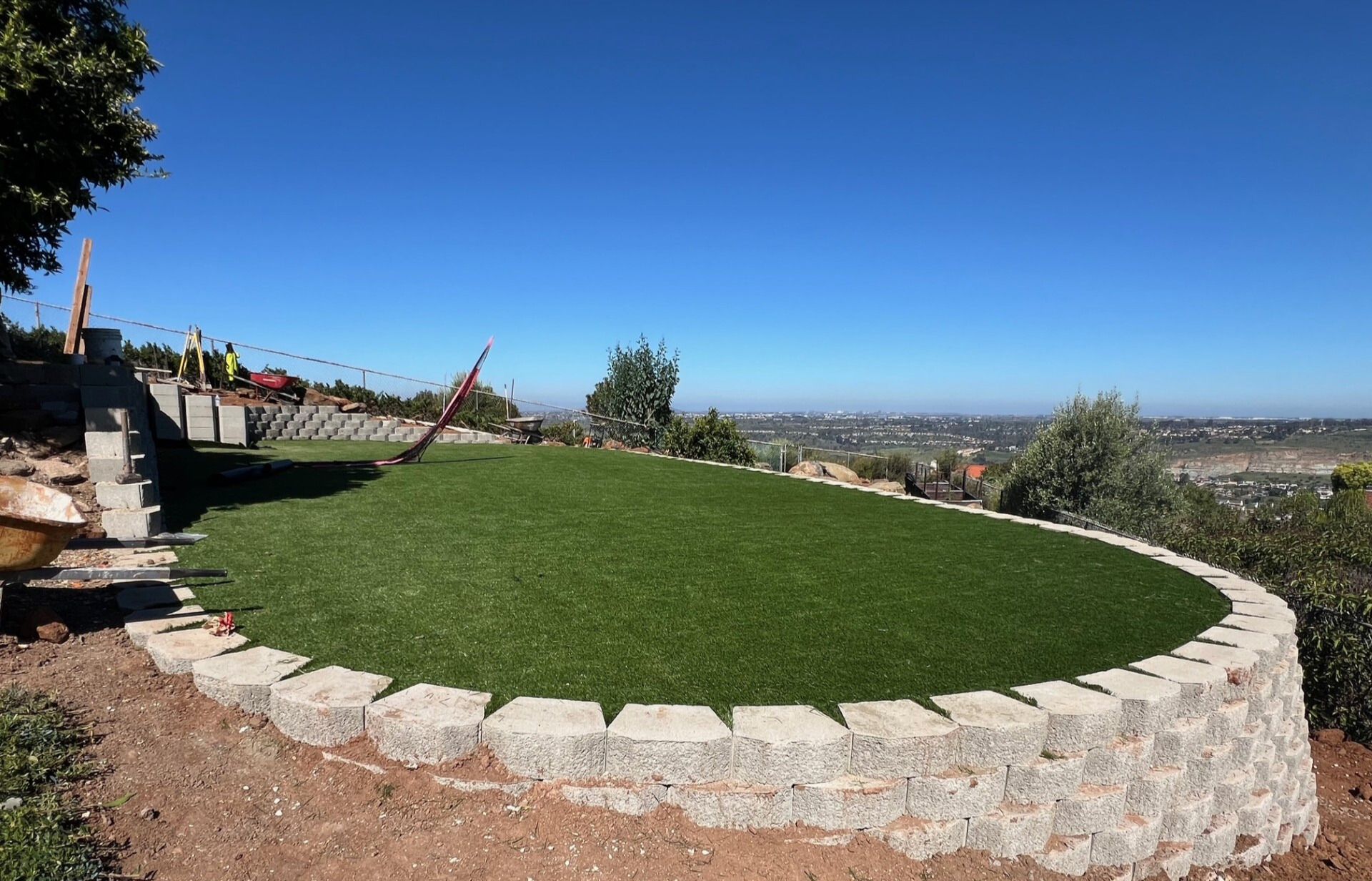 Beautiful turf installation in San Diego backyard